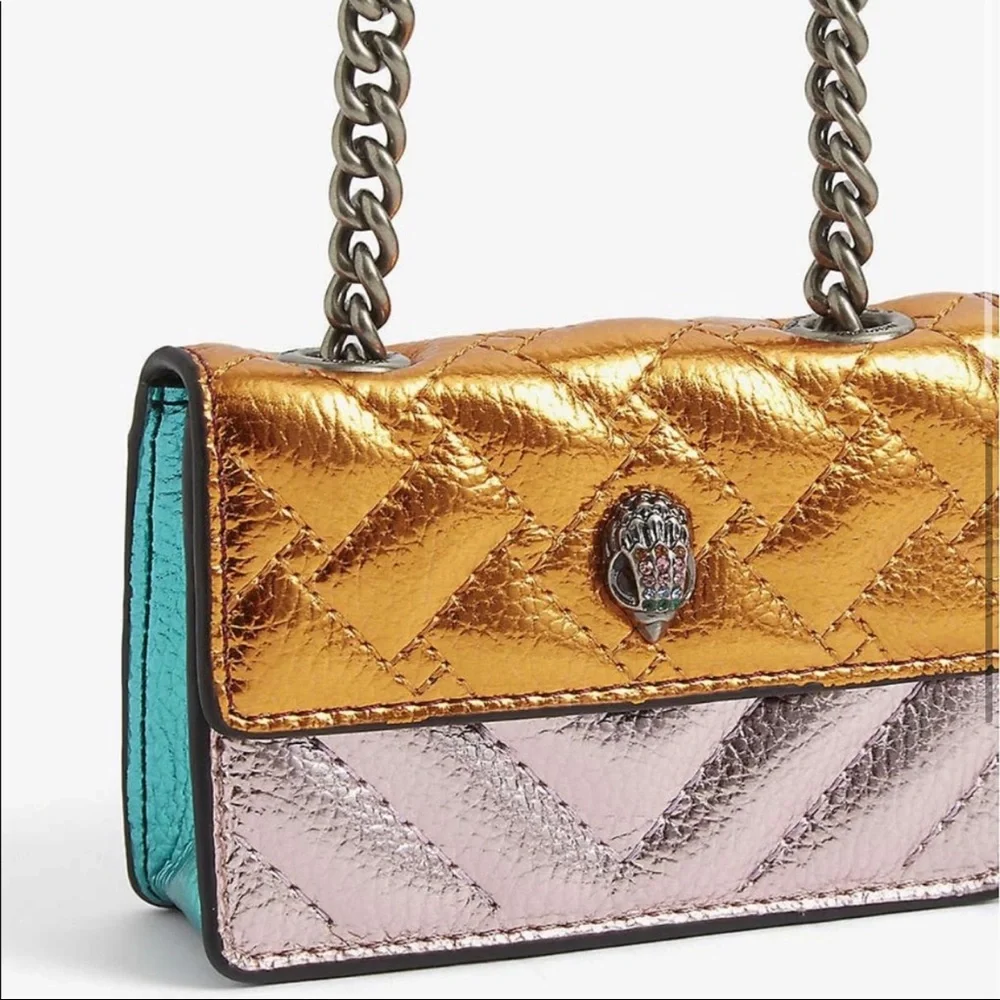 Kurt Geiger London Kensington Micro Quilted Metallic Faux-leather Crossbody Bag - Picture 8 of 9